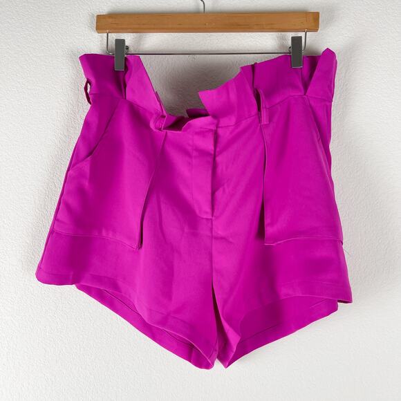 TCEC Remi Shorts Womens Large Pink Magenta Paperbag High Waist NWT - Picture 1 of 8